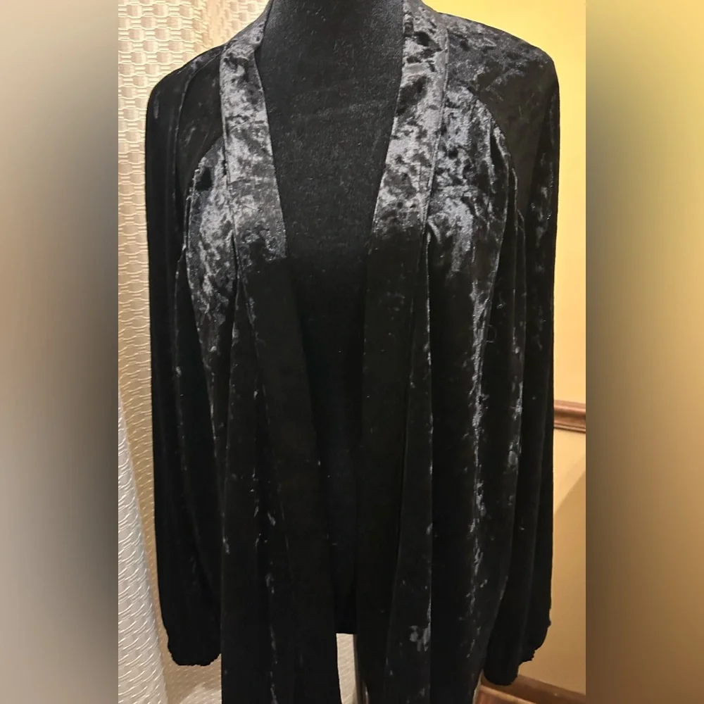 ODDY Anthropologie Black Velvet Garment - Picture 2 of 10